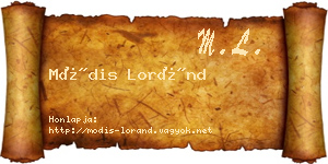 Módis Loránd névjegykártya